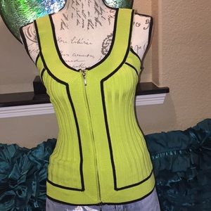 Cache Tank Top Lime Green and Black